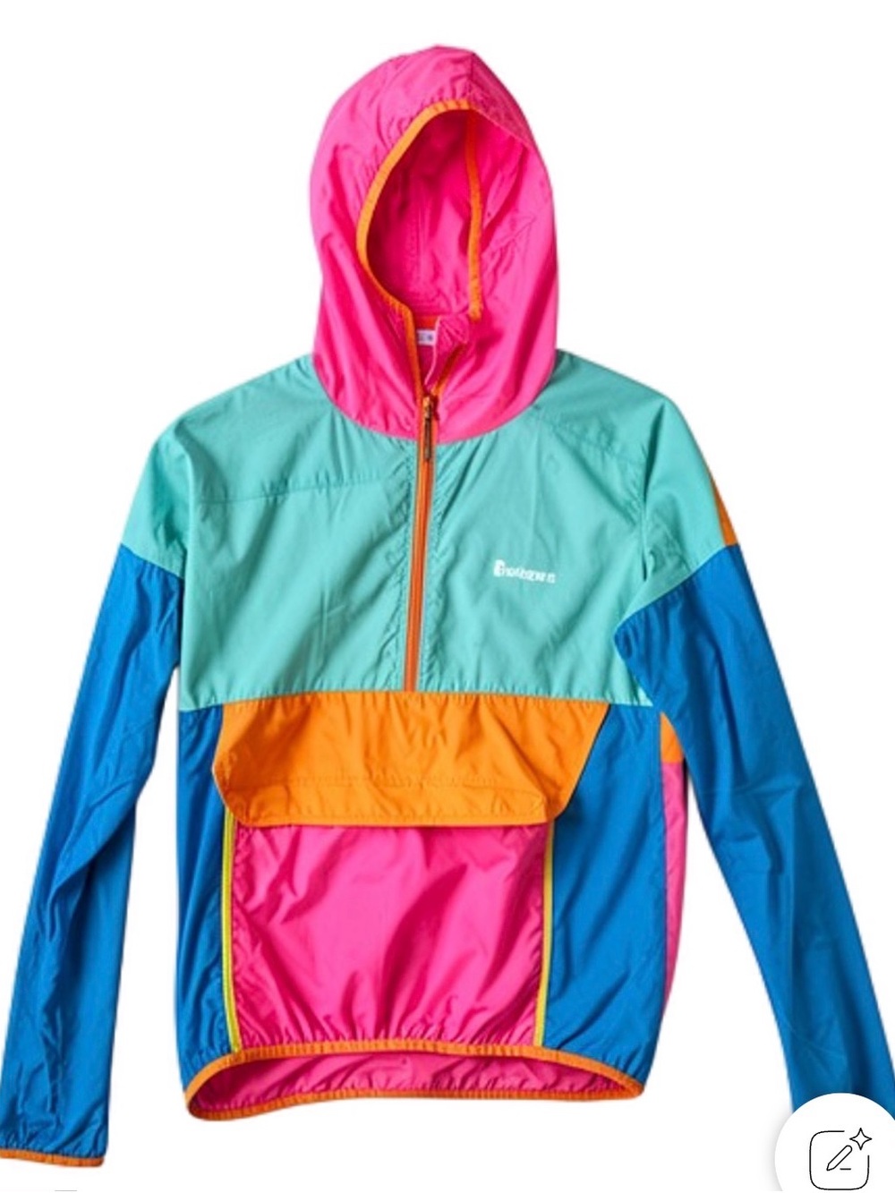 Cotopaxi Colorblock Hooded Windbreaker - Pink, Teal, Blue, Orange